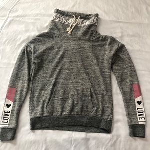 Junior’s Drawstring Cowl Neck Pullover